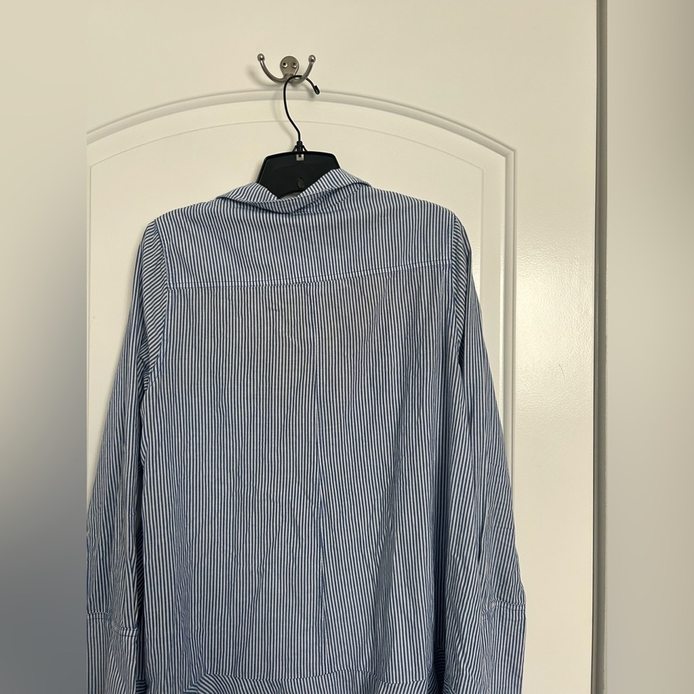 FREE PEOPLE All For You Striped Shirt Dress Blue size small preppy 90s - Picture 4 of 15